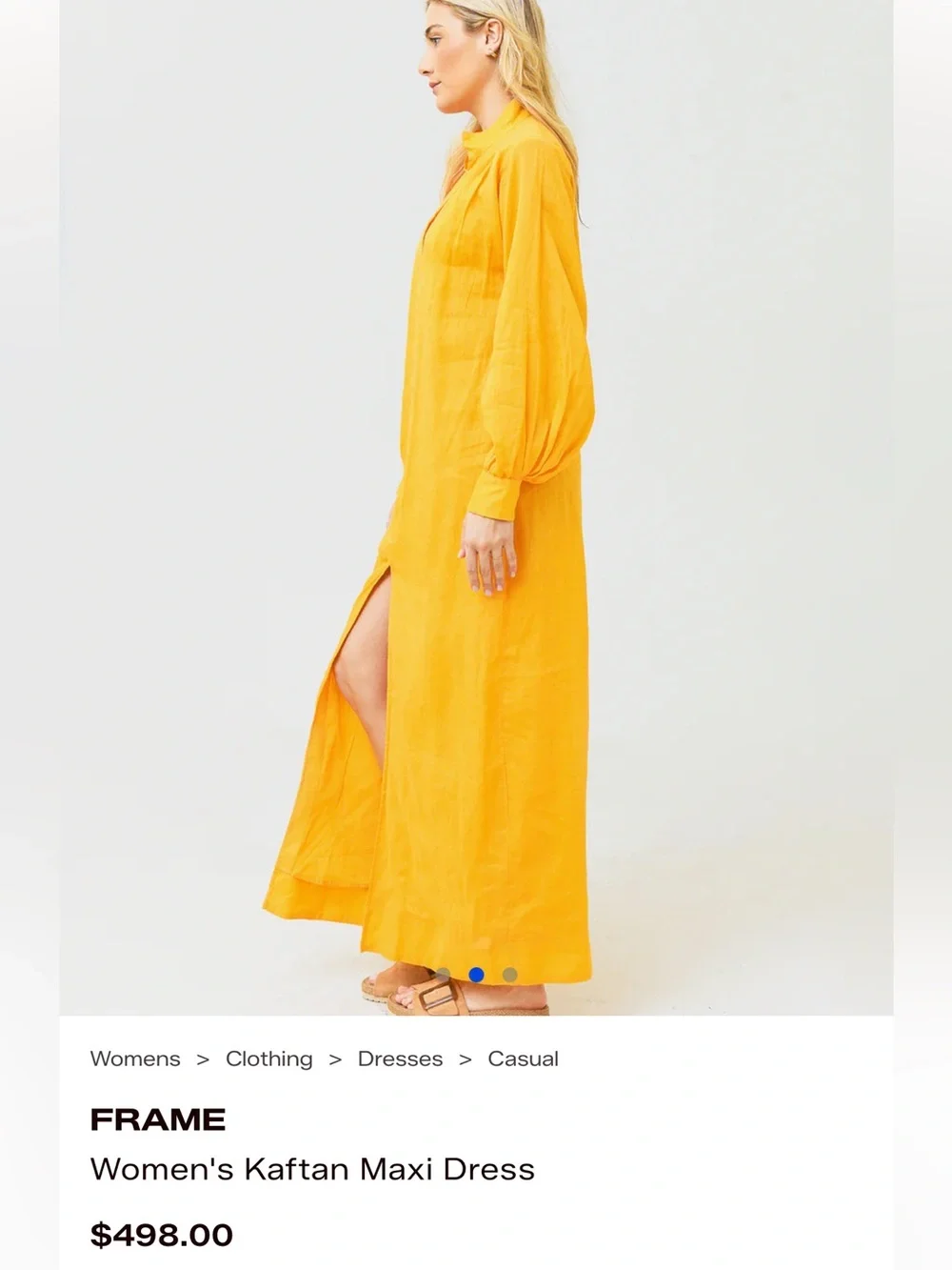 FRAME • Women's maxi kaftan Shirt Dress - XS - golden yellow - Picture 2 of 9